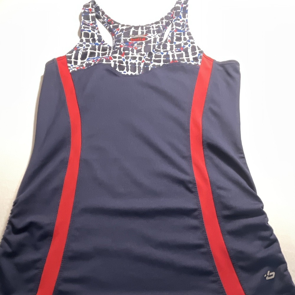 Bolle Performance Tank Top Women's Small Navy Red Racerback Athletic Golf Tennis